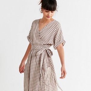 Urban Outfitters Gabrielle Gingham Wrap Dress